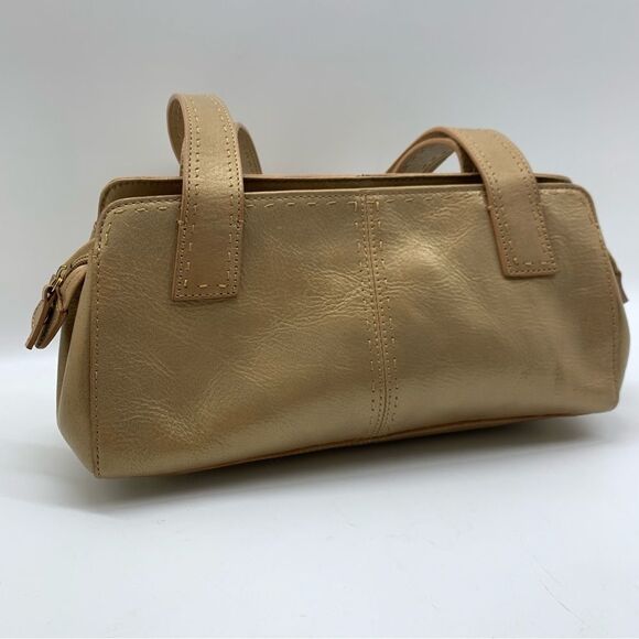 Fossil Sedona Mini Metallic Gold Leather Shoulder Bag Top Handle Purse